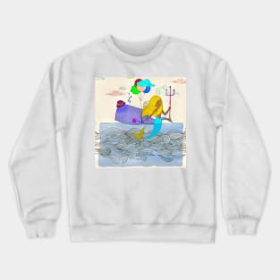 Starring the Mermaid and the Whale. Crewneck Sweatshirt